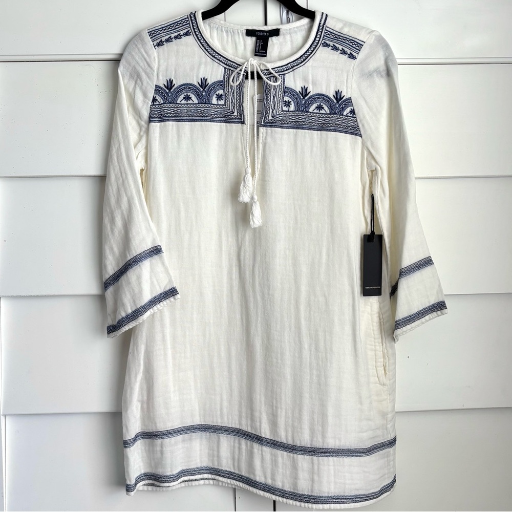 Embroidered Summer Tunic long sleeve